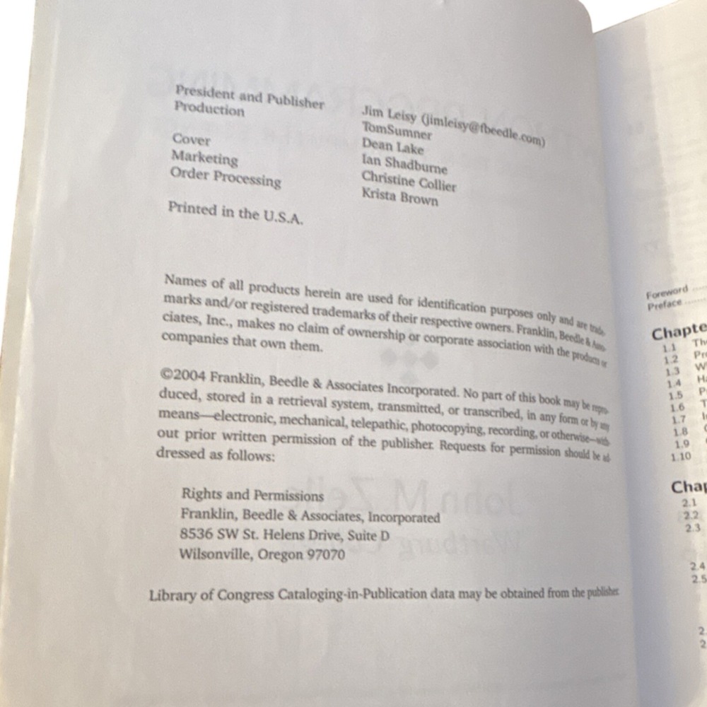 Franklin Beedle Python Programming Intro John Zelle Paperback Computer Science - Picture 2 of 3
